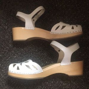 Swedish hasbeens ornament lacy sandal low heel